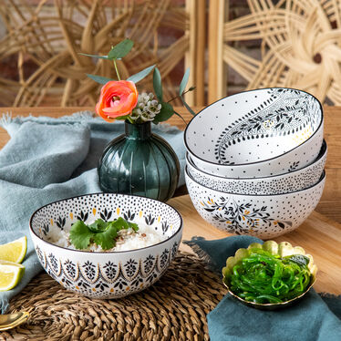 Sara Miller Artisanne Noir Set of 4 Rice Bowls Sara Miller Artisanne Noir Set of 4 Rice Bowls